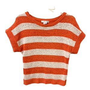 WD-NY Striped Knit Top - Orange/Tan - Medium